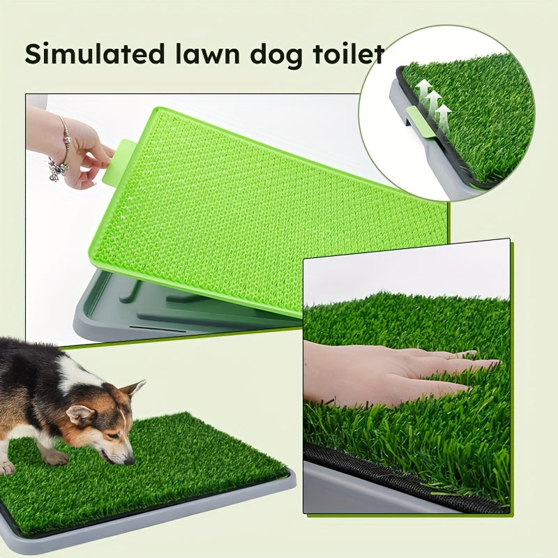 Medium to Large Artificial Grass Dog Pee Pad - Leak-Proof, Splash-Resistant Potty Training Mat with Tray Set, Super Absorbent Solution for Urine Spills - Quality Shopping Centre