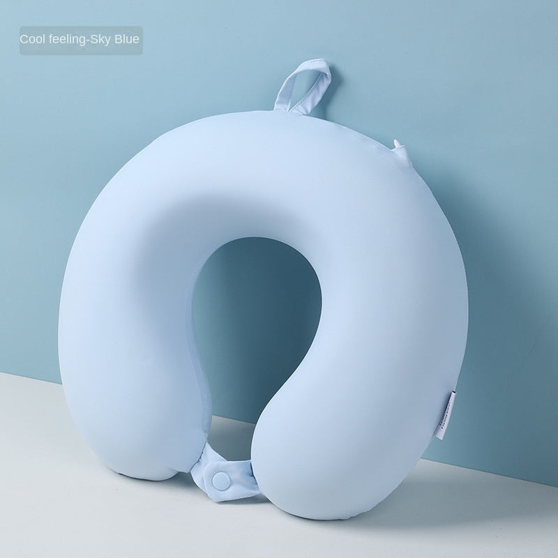 Oreiller de voyage en forme de U, oreiller cervical portable en mousse à mémoire de forme, oreiller de sieste pour étudiant, oreiller d'avion