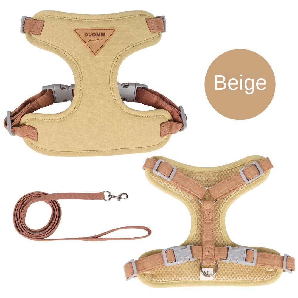 Adjustable Mesh Cat Chest Harness Anti Escape Walking Leash Set