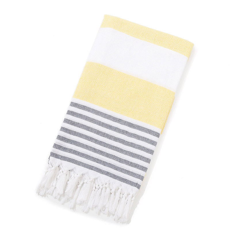 Serviette de plage turque rayée à franges, séchage rapide, grande taille, en coton, styles variés, vente en gros