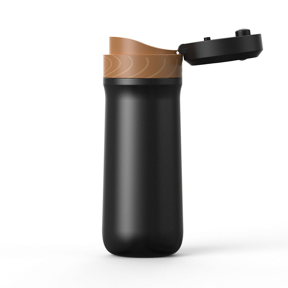 Draagbare draadloze koffie-isolerende French press espressocapsule-koffiezetapparaat handmatige verwarmende koffiebeker voor in de auto