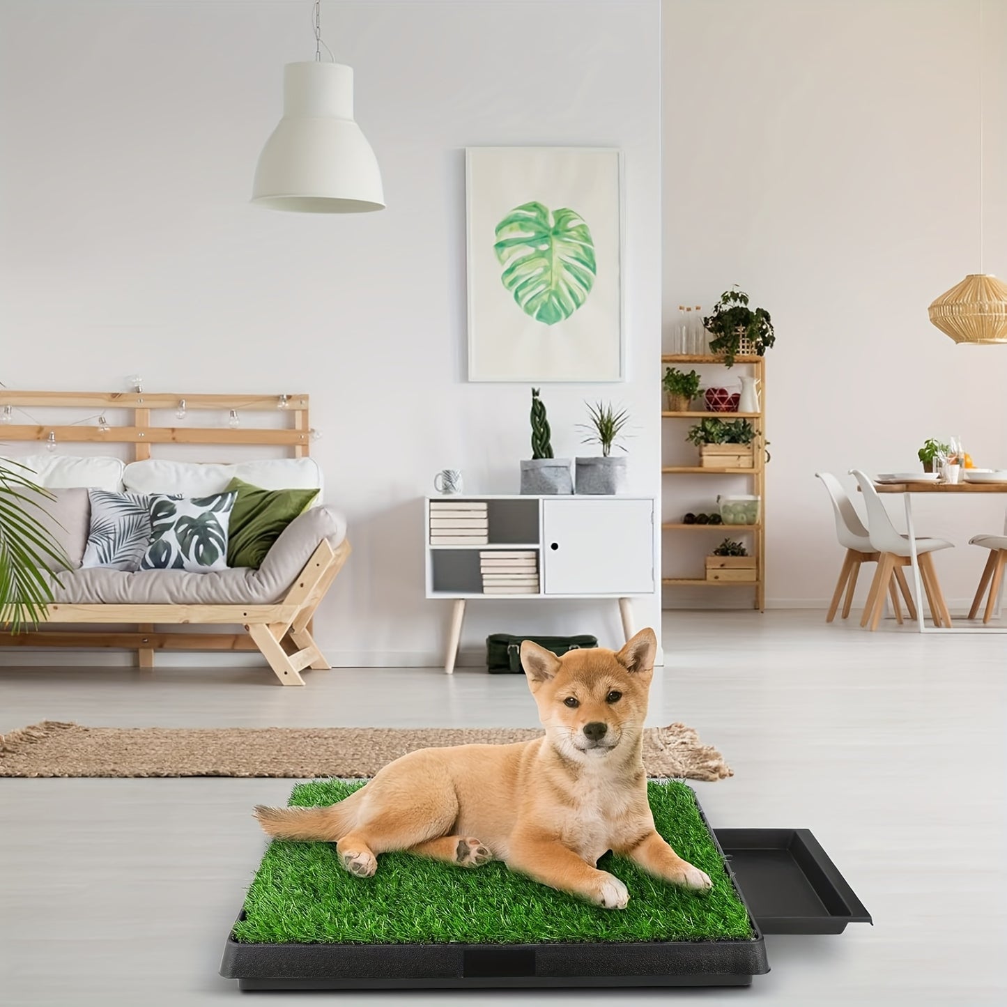 Dog Litter Box with Grass - Washable Puppy Mat, 63 x 50cm Reusable Training Pad for Small to Medium Dogs - Quality Shopping Centre