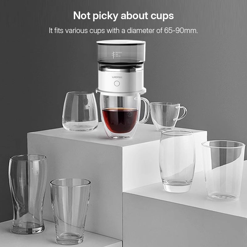 Mini elektrische koffiemolen & zetapparaat – Automatisch drip-koffiezetapparaat met roerbeker