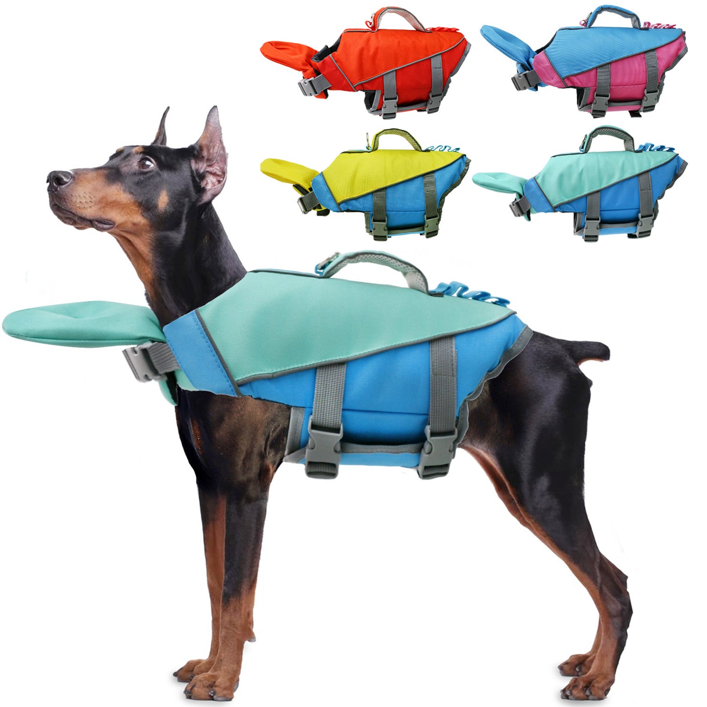 Reflective Dog Life Jacket Adjustable Pet Swimming Vest Safety Float