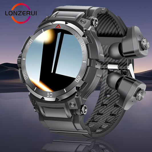 LONZERUI 3.53 cm High-Definition Display Smart Watch for Men, Built-In TWS Wireless Headphones, The New 2-In-1 Smart Watch for Quick And Easy to Answer Calls And Listen to Music One-Click Control Music Playback And Call Avail