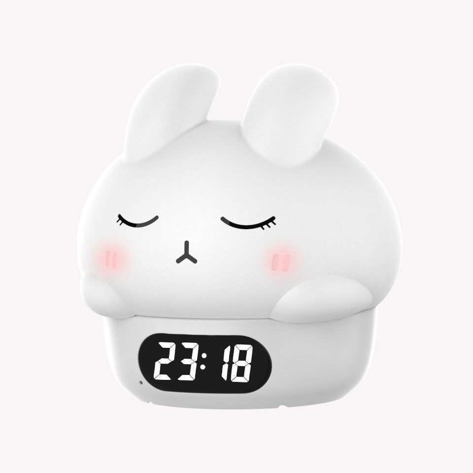 Cute Bunny Glow In The Dark Digital Alarm Clock Night Light