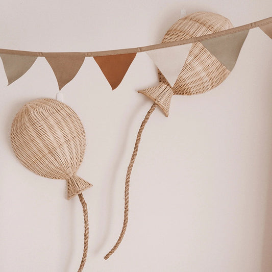 Scandinavian Bamboo Woven Balloon Wall Hanging Decor for Kids' Room Wall Decoration