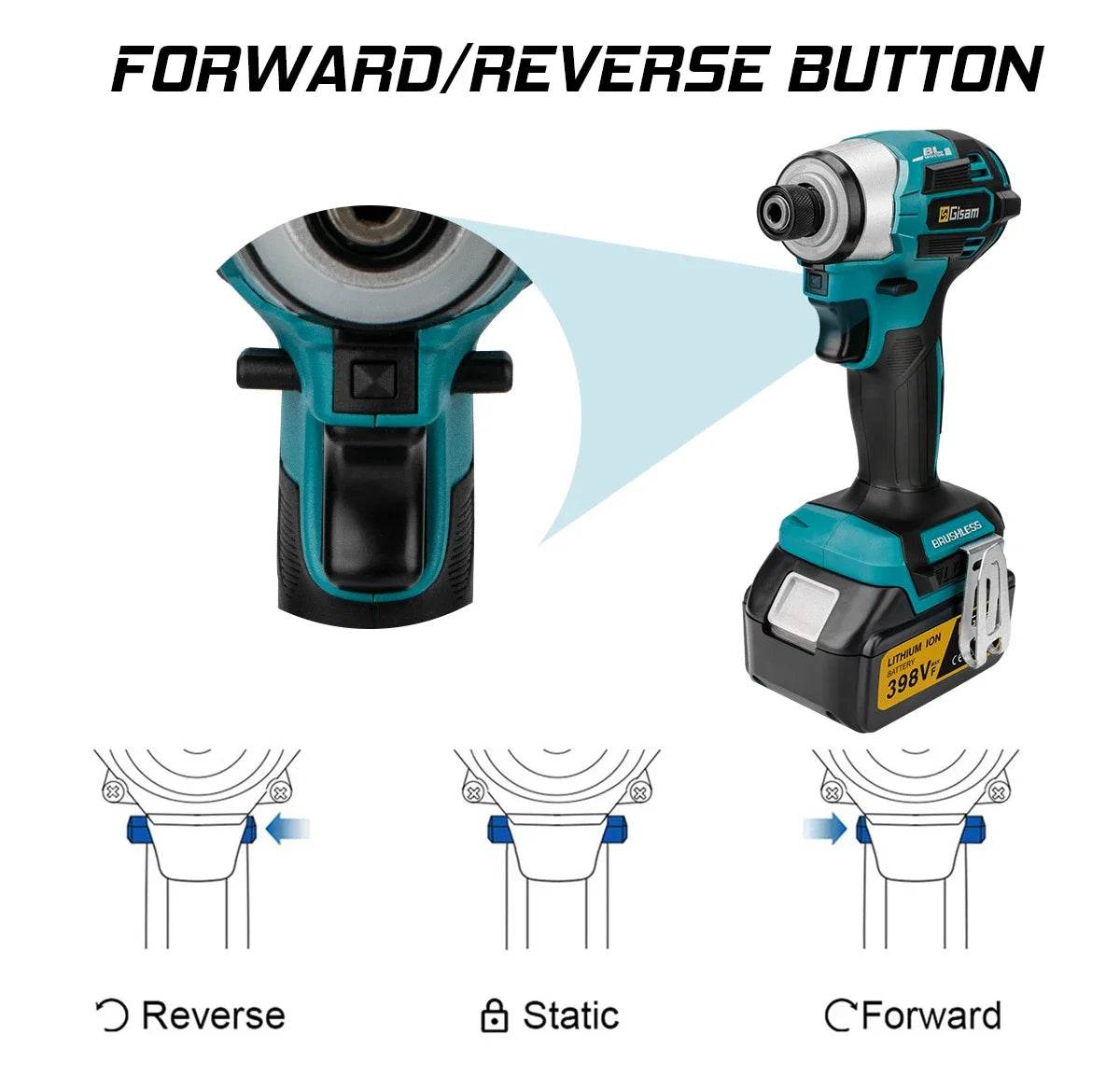 688N.m 8-Speed 1/4'' Brushless Electric Screwdriver Cordless Screwdriver Electric Drill Impact Driver Kit for Makita 18V Battery - Quality Shopping Centre