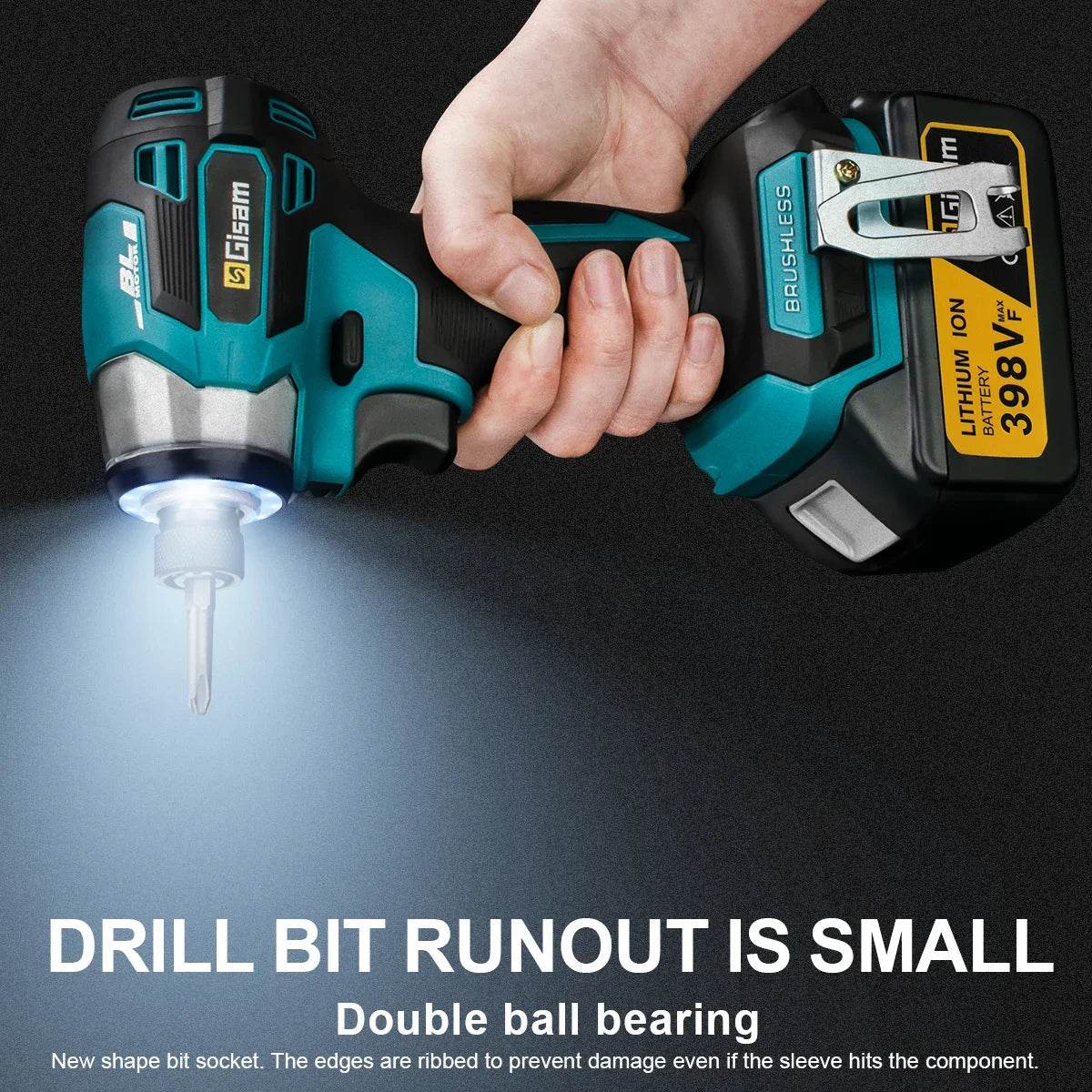 688N.m 8-Speed 1/4'' Brushless Electric Screwdriver Cordless Screwdriver Electric Drill Impact Driver Kit for Makita 18V Battery - Quality Shopping Centre
