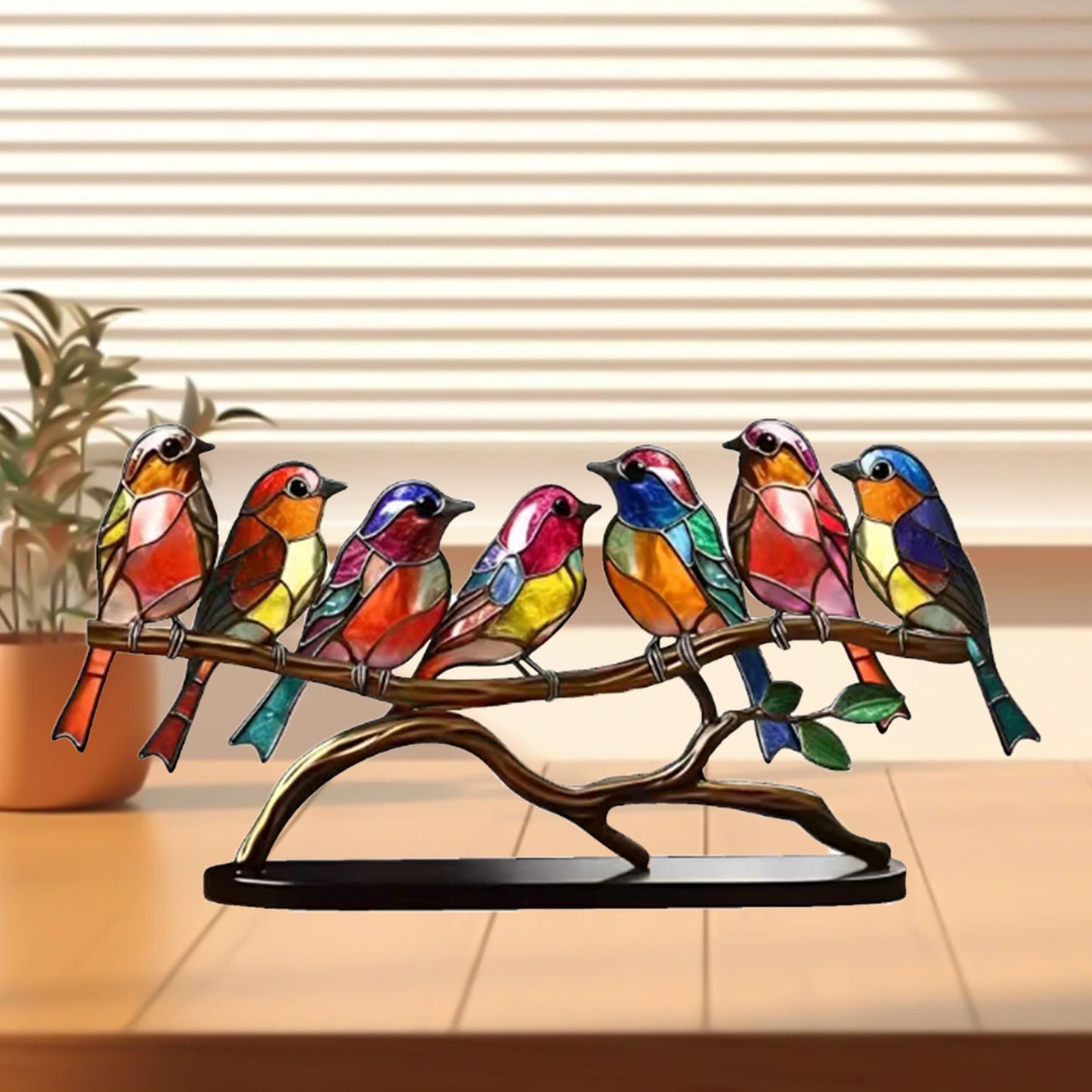 Zibi Acrylic Bird And Flowers Christmas Home Decor Ornament