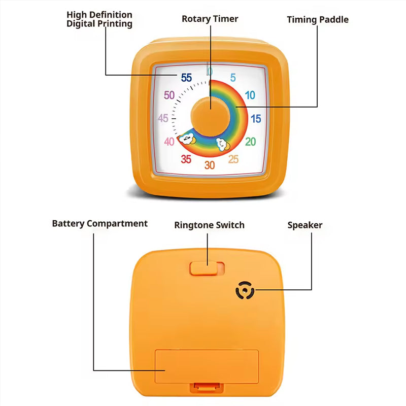 Yunbaoit Visuele Timer – Digitale Aftelklok met Nachtlampje voor Kinderen & Keuken
