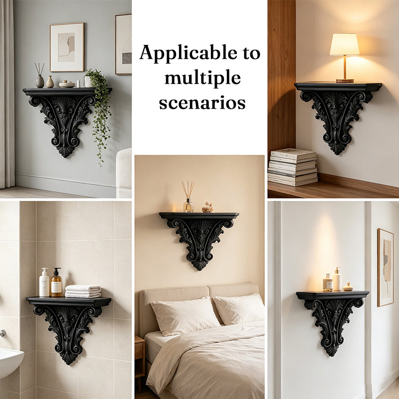 Étagère flottante gothique imprimée en 3D, Décoration murale créative sculptée, Support de plantes rétro pour salon et décoration intérieure