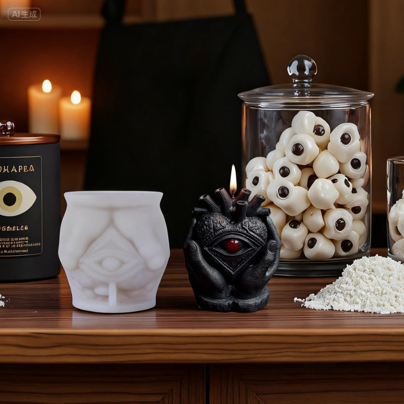 DIY Mystic Eye Scented Candle 3D Dark Hand-Held Eye Shape Decorative Ornament Silicone Mold