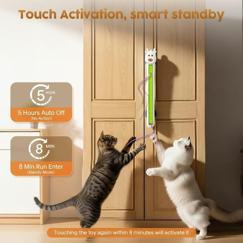 Auto Motion Flying Rope Cat Toy Durable Abs Design Interactive Fun