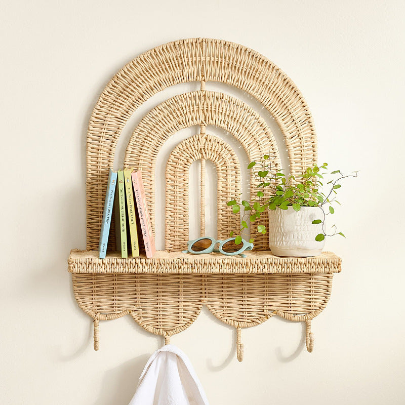 Porte-clés mural tissé, étagère de tissage faite à la main pour plantes grasses et plantes vertes de balcon, étagère décorative pour chambre d'enfant
