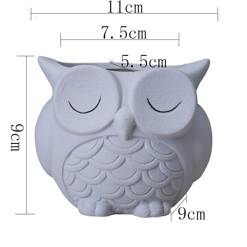 Creative Ceramic Cartoon Animal Flower Pot For Desk Decoration