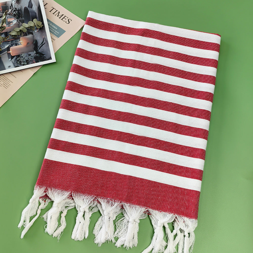 Serviette de plage turque rayée à franges, séchage rapide, grande taille, en coton, styles variés, vente en gros