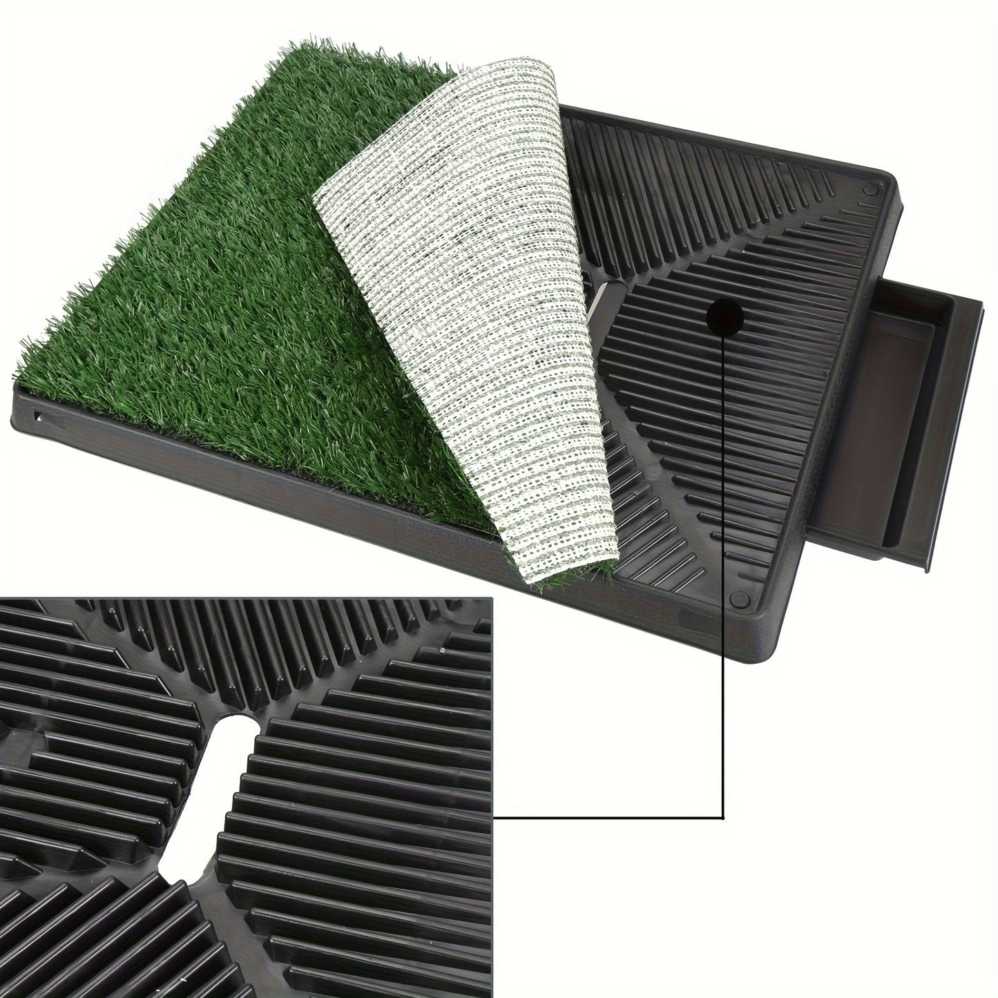 Dog Litter Box with Grass - Washable Puppy Mat, 63 x 50cm Reusable Training Pad for Small to Medium Dogs - Quality Shopping Centre