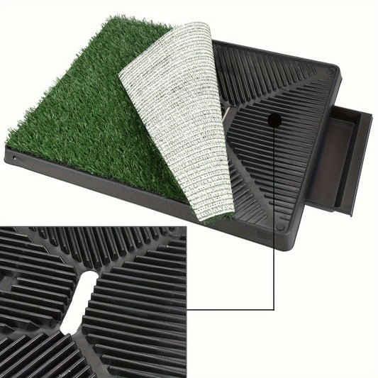 Dog Litter Box with Grass - Washable Puppy Mat, 63 x 50cm Reusable Training Pad for Small to Medium Dogs - Quality Shopping Centre