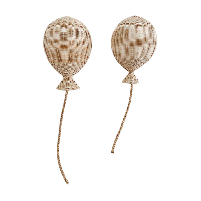 Scandinavian Bamboo Woven Balloon Wall Hanging Decor for Kids' Room Wall Decoration