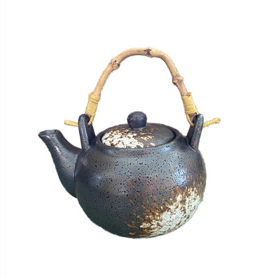 Keramische theeketel met bamboe handvat, handbeschilderd, commercieel gebruik, grote inhoud, theepot met schenktuit, tafelmodel