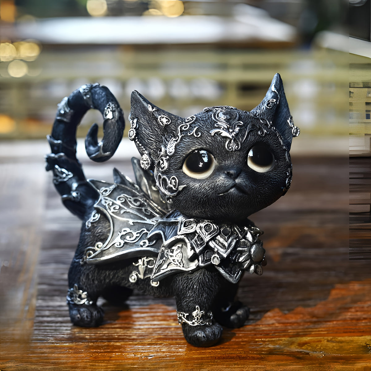 Schattig zwart kattenbeeldje