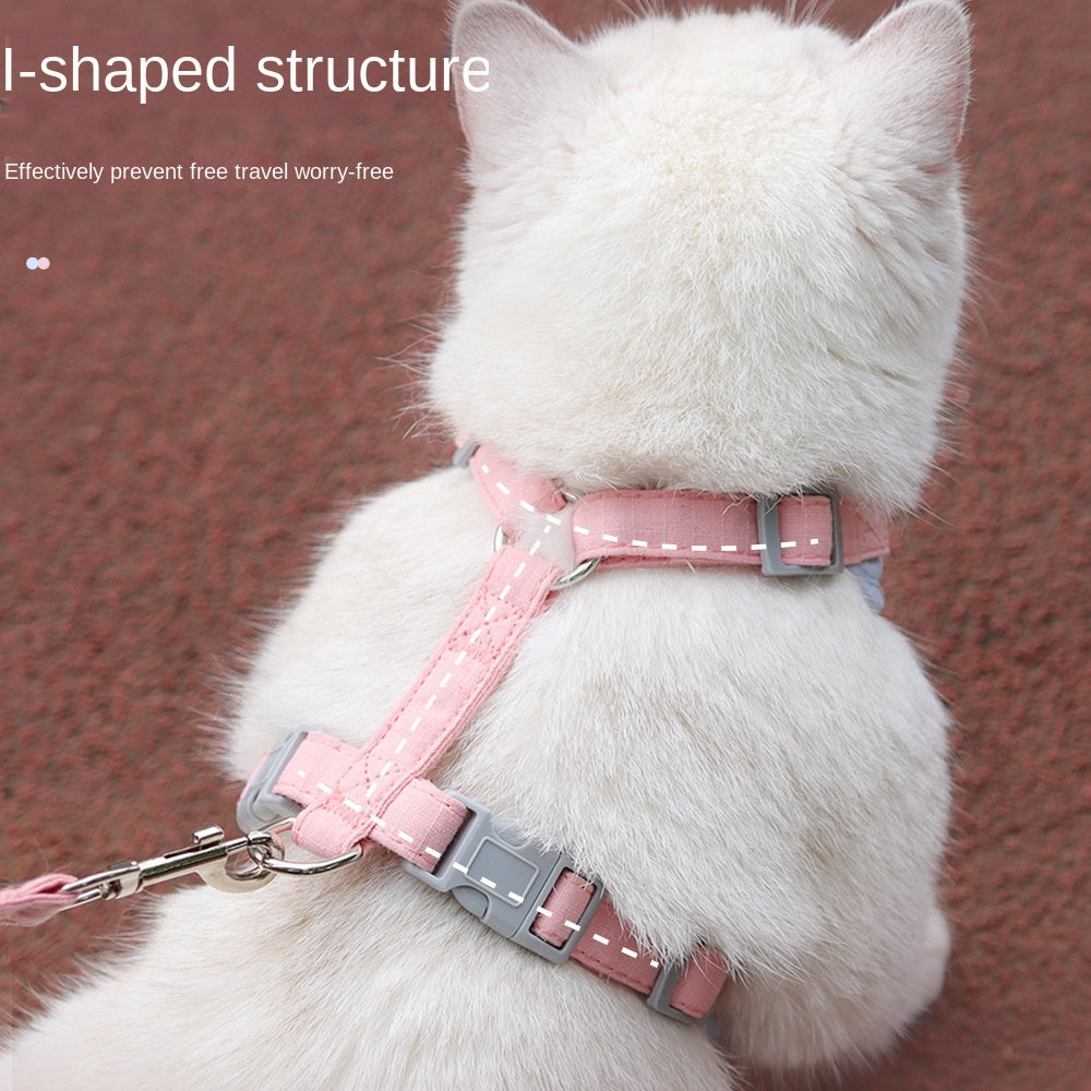 Adjustable Mesh Cat Chest Harness Anti Escape Walking Leash Set