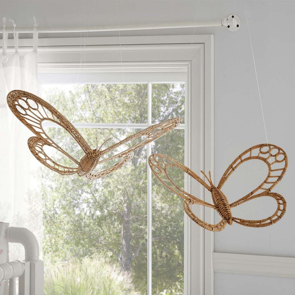Scandinavische stijl geweven decoratieve grasvlinder wandhanger voor thuis, hotel, fotorekwisieten en interieurdecoratie