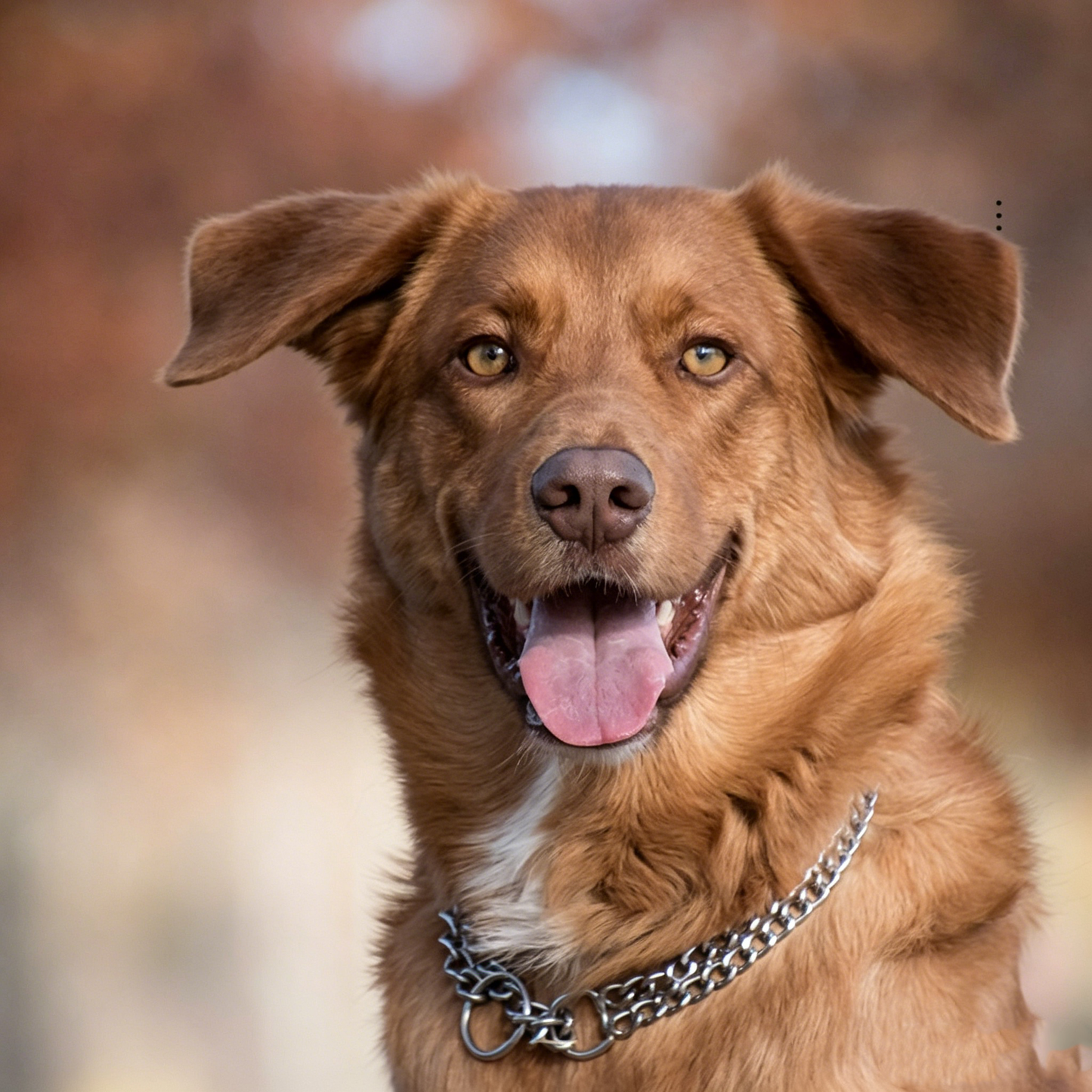 Silver Double Row Telescopic Chain Dog Training Collar