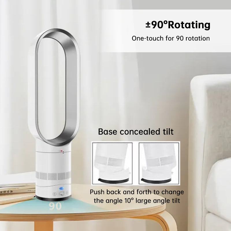 16 Inch Bladeless Tower Fan With Remote Timer And Quiet High Speed For Home