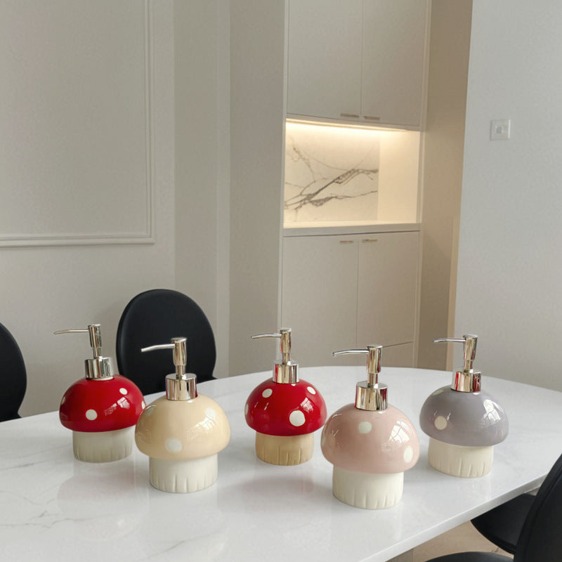 Paddenstoel keramische zeepdispenser