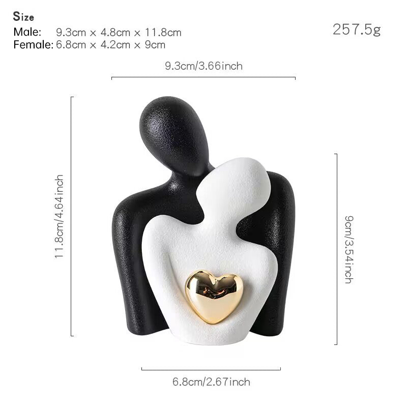 Ceramic Couple Figurine Newlywed Home Decor Desktop Shelf Ornament