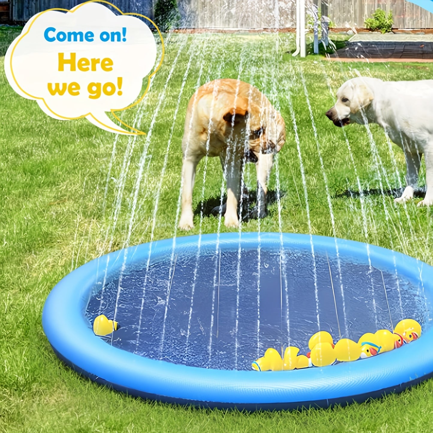 Extra Large 200.66cm Non-Slip Dog Splash Pad - Durable Sprinkler Pool for Summer Outdoor Fun, Backyard Fountain Play Mat & Wading Pool for Pets