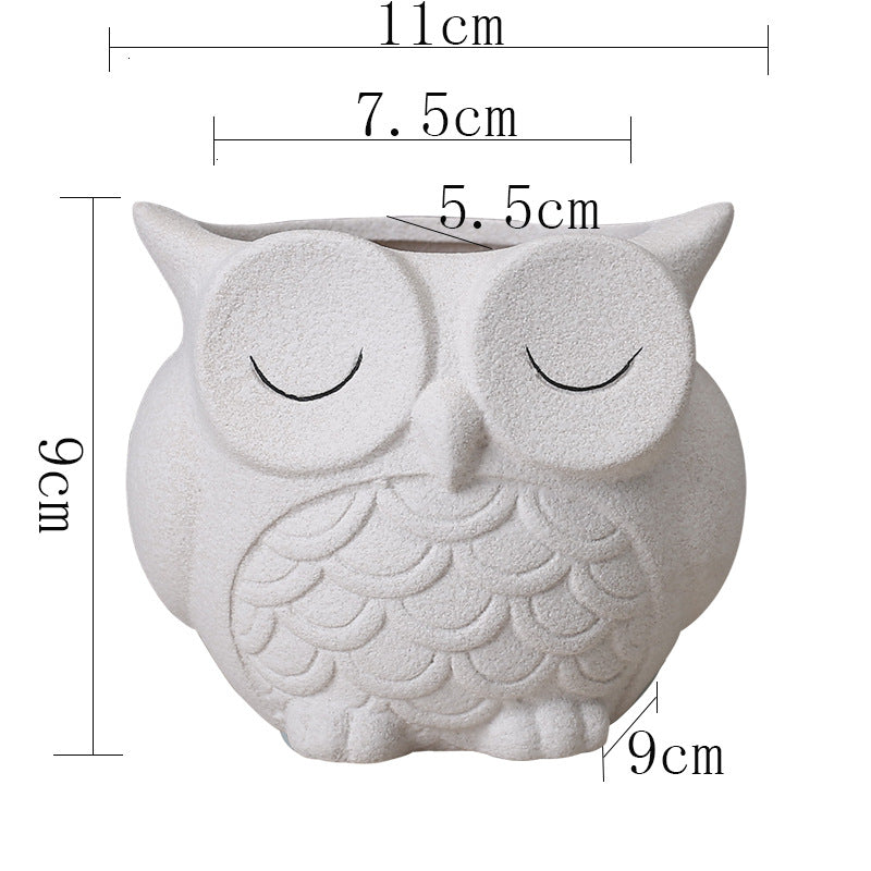 Creative Ceramic Cartoon Animal Flower Pot For Desk Decoration