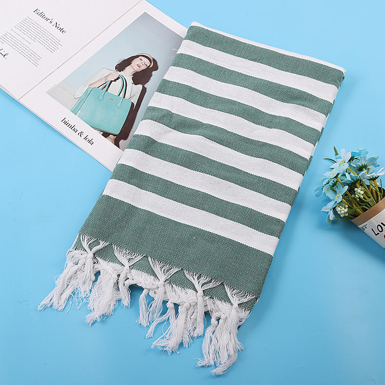 Serviette de plage turque rayée à franges, séchage rapide, grande taille, en coton, styles variés, vente en gros