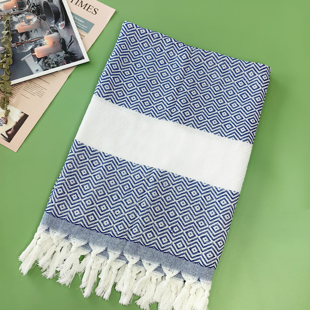 Serviette de plage turque rayée à franges, séchage rapide, grande taille, en coton, styles variés, vente en gros