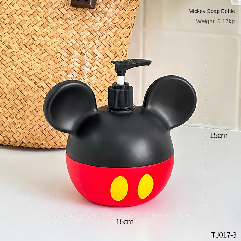 Cartoon Mario paddenstoel vloeistofdispenser voor shampoo, Mickey Mouse zeep- en douchegelfles met esthetisch design