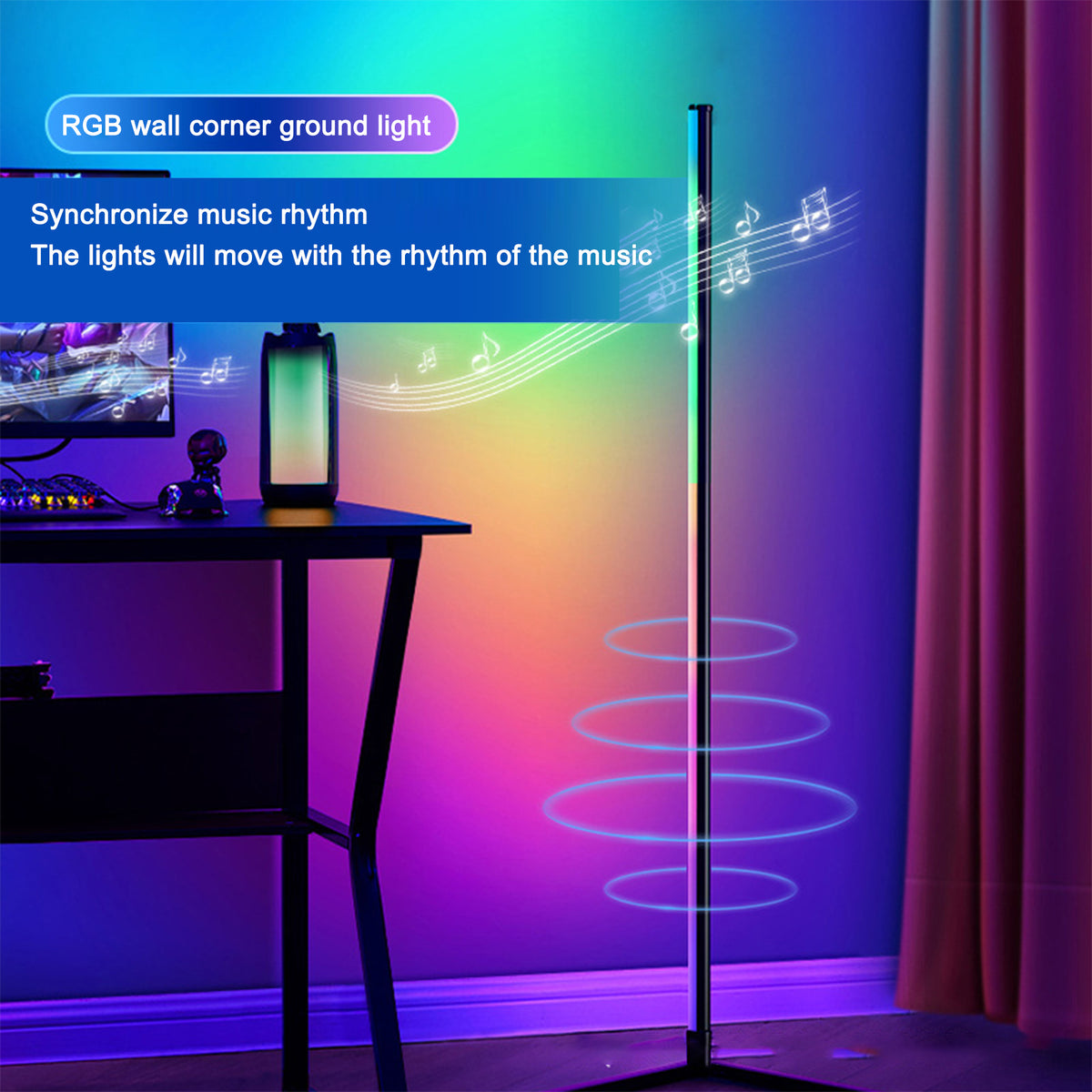 RGB vloerlamp met afstandsbediening en app-besturing