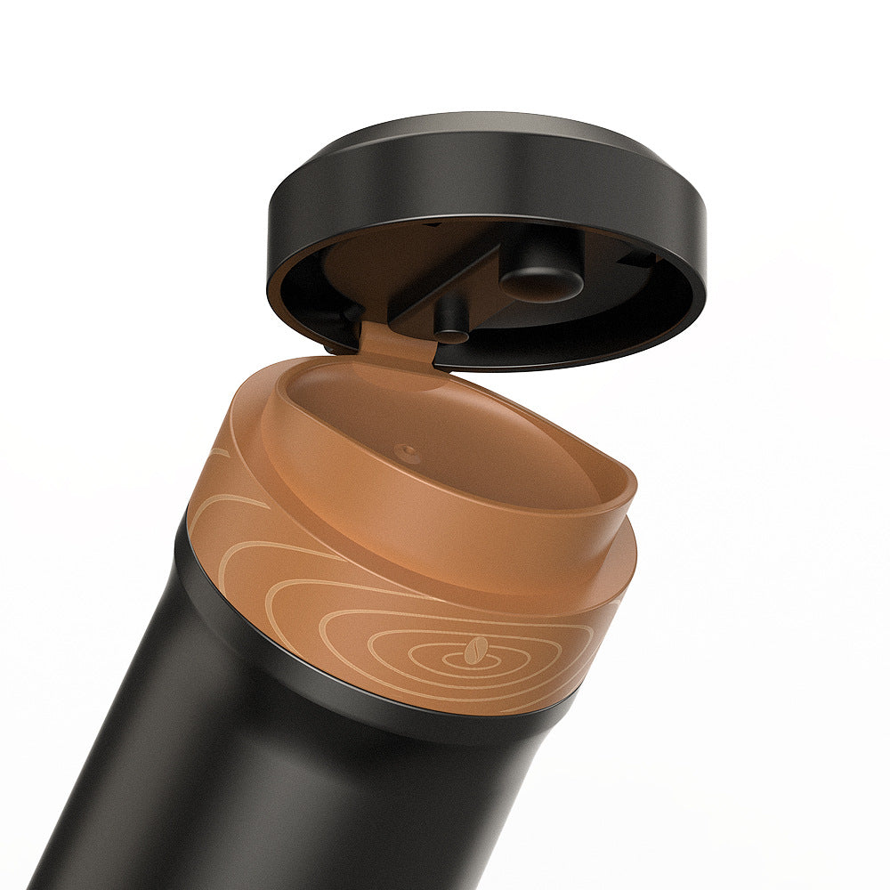Draagbare draadloze koffie-isolerende French press espressocapsule-koffiezetapparaat handmatige verwarmende koffiebeker voor in de auto