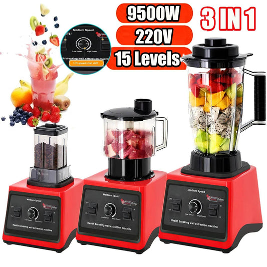 9500W Powerful Blender Mixer Juicer Smoothie Maker Table Blenders 3L Container Food Processor Blender Mixer for Ice Nut Fruit - Quality Shopping Centre