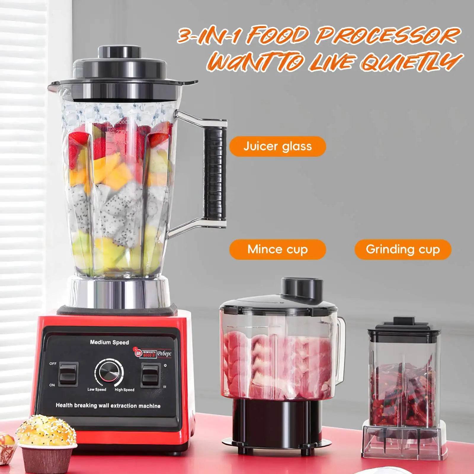 9500W Powerful Blender Mixer Juicer Smoothie Maker Table Blenders 3L Container Food Processor Blender Mixer for Ice Nut Fruit - Quality Shopping Centre