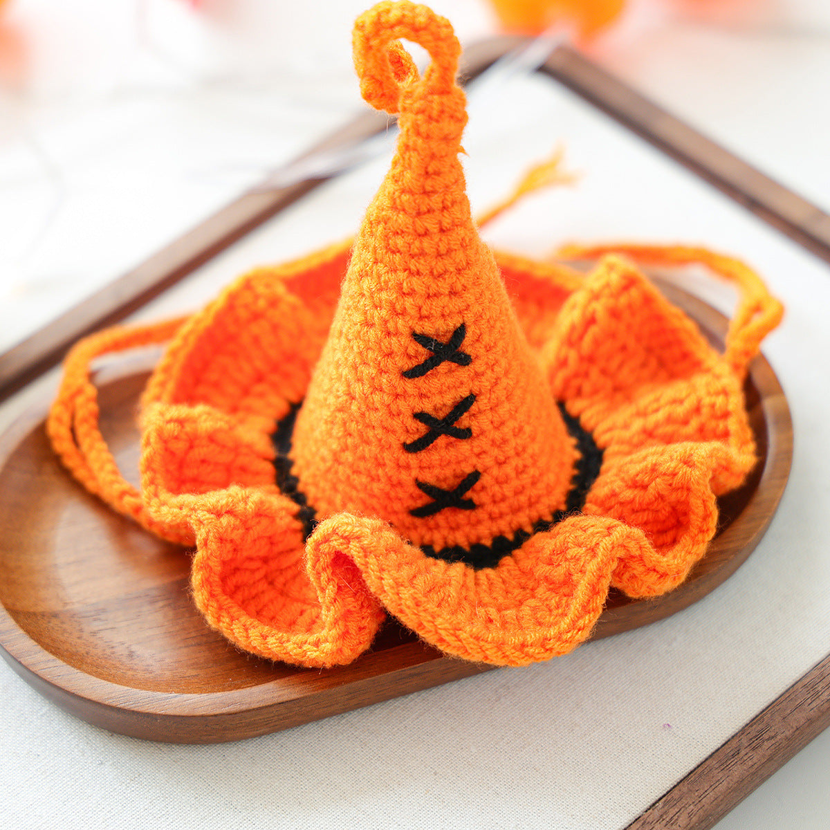 Cute Embroidered Wizard Hat For Dogs Halloween Knitted Costume