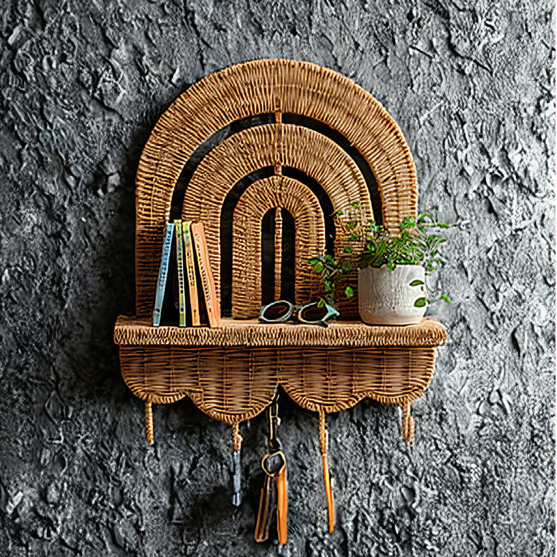 Porte-clés mural tissé, étagère de tissage faite à la main pour plantes grasses et plantes vertes de balcon, étagère décorative pour chambre d'enfant