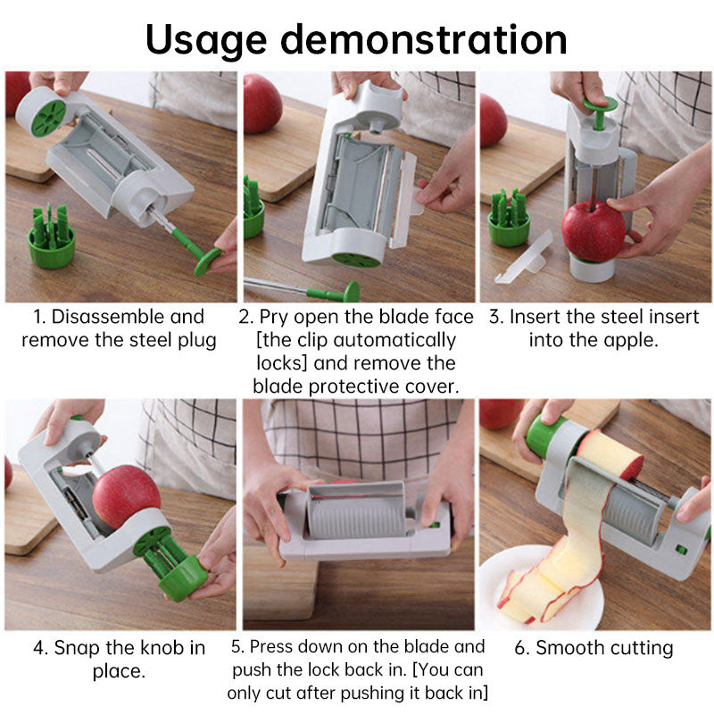 Multifunctionele groente- en fruitsnijder – Handmatige veilige roterende schiller voor aardappelen, appels en meer, keukengadget & accessoires