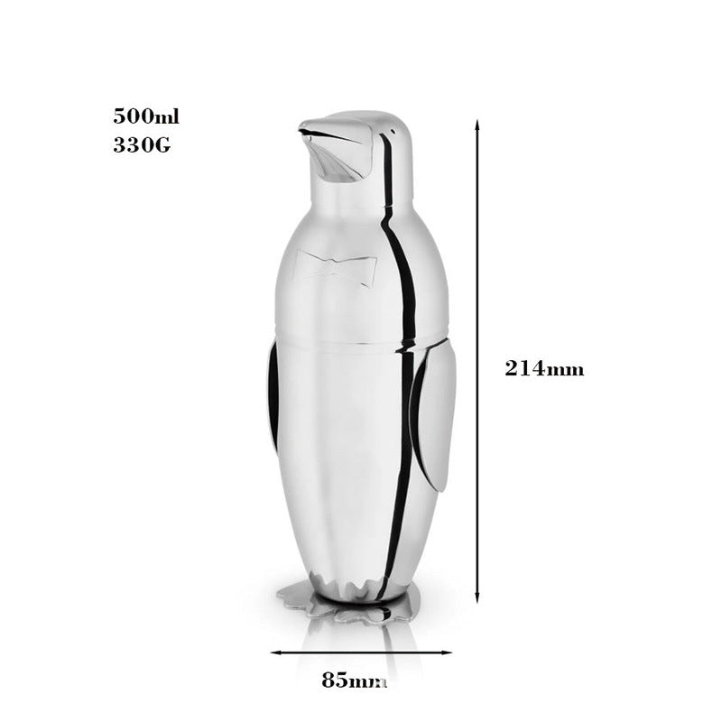 Professionele cocktailshaker roestvrijstalen pinguïnbeker cocktailmixfles cocktailshaker