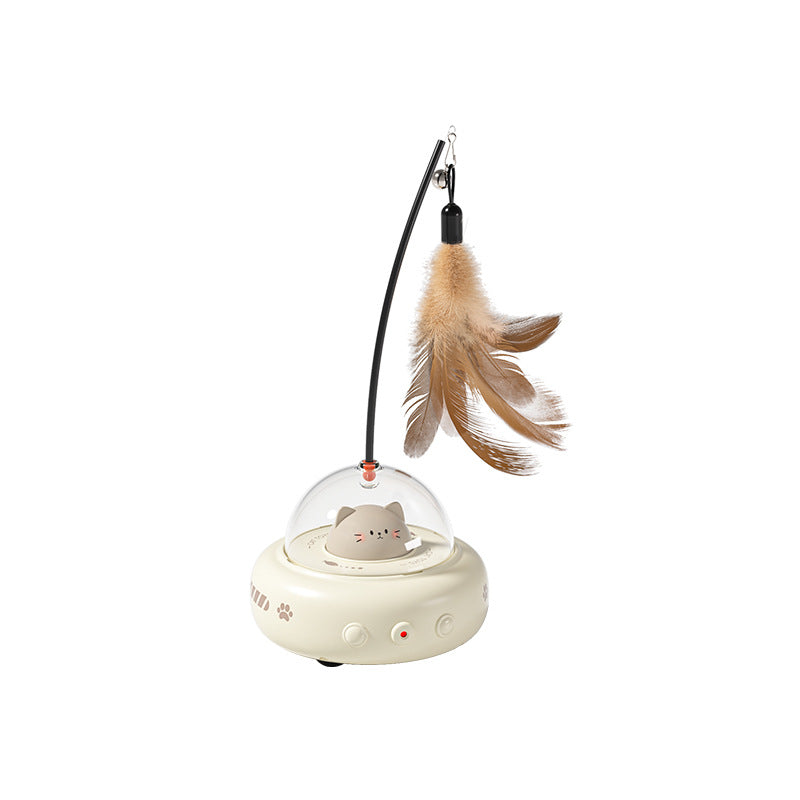Smart Rechargeable Electric Cat Toy With Automatic Feather Wand For Pets