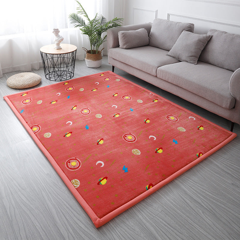 Dik kindertapijt van koraalfleece, tatami-mat voor slaapkamer en woonkamer, kruipmat voor baby's, kussen voor in de vensterbank