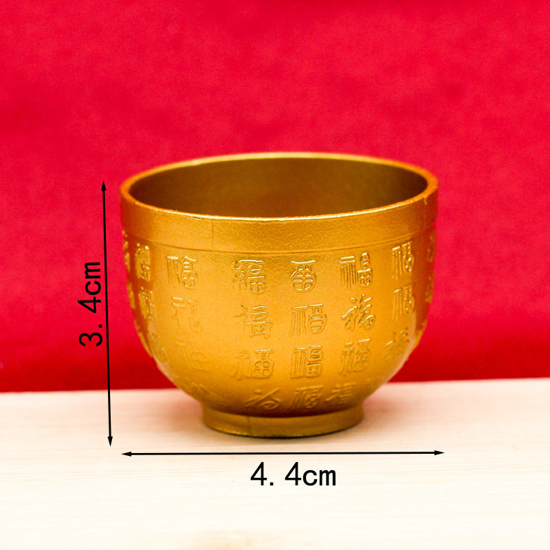 Ensemble de coupes à vin en cuivre - Grande, moyenne, petite - Coupe sur pied antique en laiton pur pour offrandes, Feng Shui, Dieu de la richesse, coupe à eau
