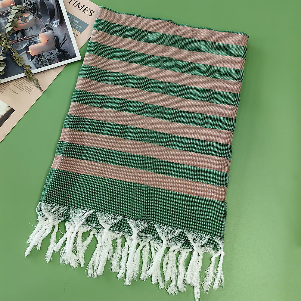 Serviette de plage turque rayée à franges, séchage rapide, grande taille, en coton, styles variés, vente en gros