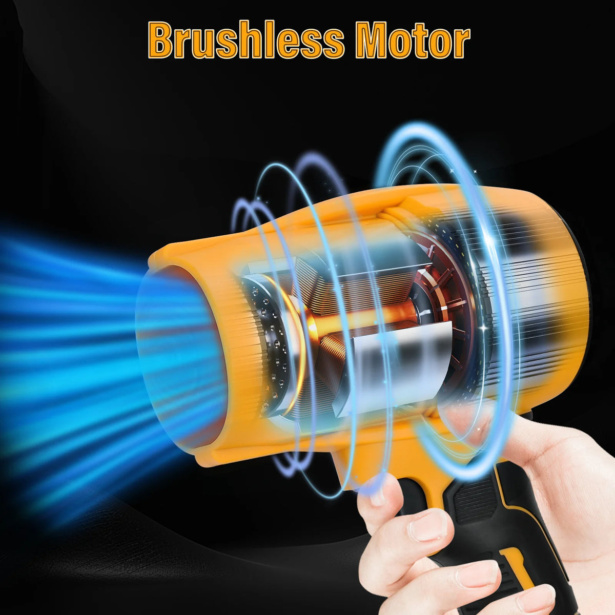 Elektrische draadloze bladblazer stofblazer 30000RPM borstelloze hogesnelheids handmatige jet-ventilator luchtblazer voor Dewalt 20V accu pin